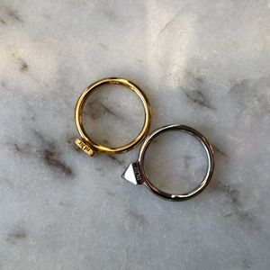 nOir stackable rings. A set of two.